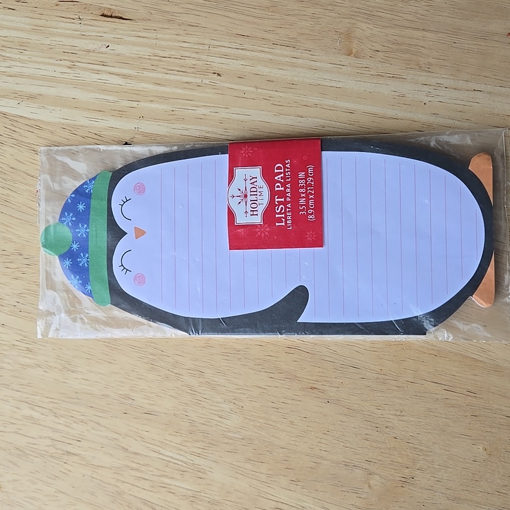 Penguin List Pad Blue Hat Unisex Note Holiday Thank You Magnet Grocery Reminder